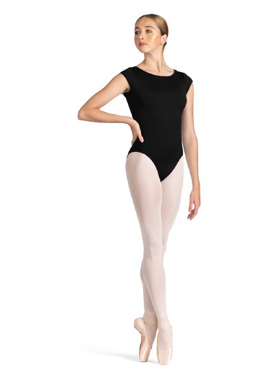 Mirella Boat Neck Cap Sleeve Leotard M5103LM SM BLK