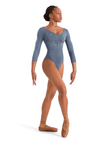 Mirella V Neck 3/4 Sleeve Leotard M60003LM SM DTG
