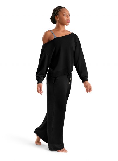 Mirella Off the Shoulder Sweatshirt M30019L XSM BLK