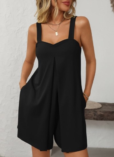 Full Time Purchase Sleeveless Romper MD2513 LG BLK
