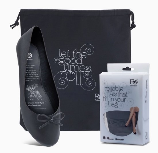 Rollasole Roll Up Flats 101 BLK SM
