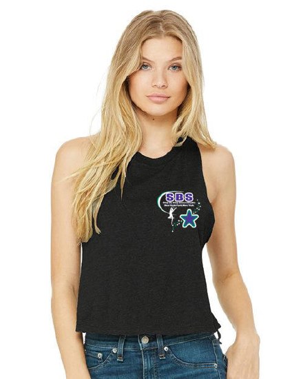 Crop Racerback Tank 6682A-2 SM BLK