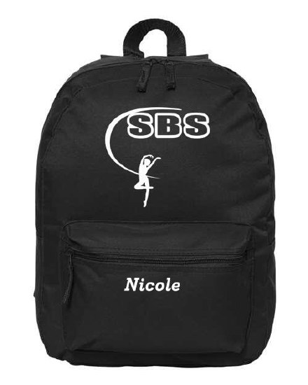 Screen Printed Backpack 7709-1 O/S BLK