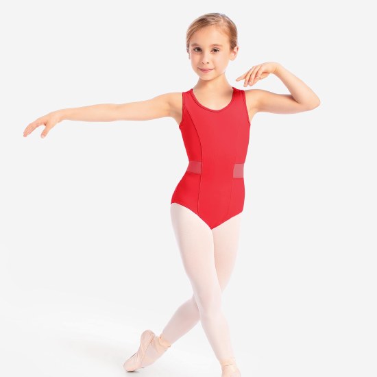 So Danca Tank Leotard with Mesh Inserts SL134 8-10 RED