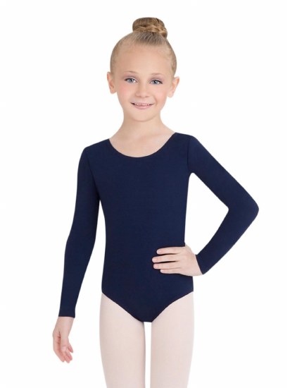Capezio Long Sleeve Leotard TB134C 6-7 NAVY