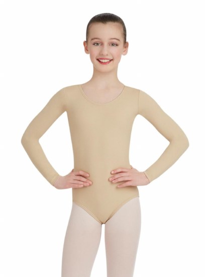 Capezio Long Sleeve Leotard TB134C 4-6 NUD