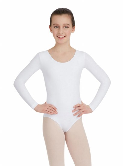 Capezio Long Sleeve Leotard TB134C 2-4 WHT