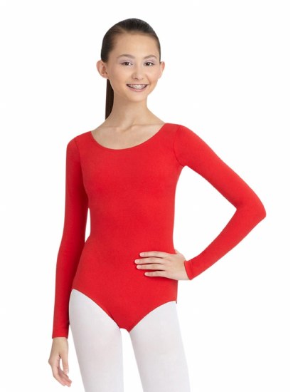 Capezio Long Sleeve Leotard TB135 XSM RED