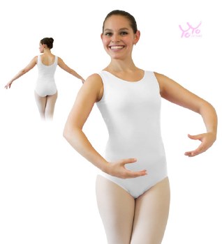 YoYo Active Tank Leotard 141A LG WHT