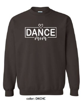MAK Designs Dance Mom Crew Neck Sweatshirt 18000A 916 LG DKCHC