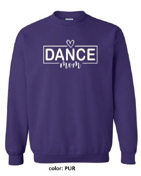 MAK Designs Dance Mom Crew Neck Sweatshirt 18000A 916 SM PUR
