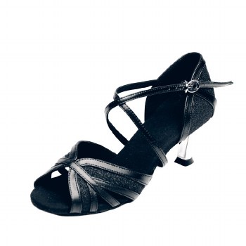 Stephanie Cross Strap Ballroom Shoe 2083-11 BLK 7.5