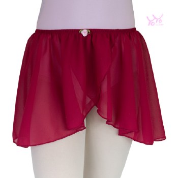 YoYo Active Mock Wrap Skirt with Pink Rosette 212C 4-6 BUR