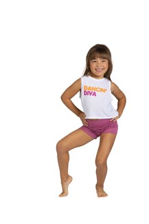 Danshuz Dancin Diva Tee 25318C 6-7 WHT