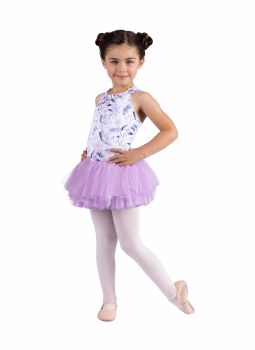 Danshuz Floral Skirted Leotard 26201C 4-6 LAV