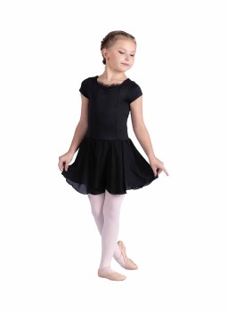 Danshuz Cap Sleeve Skirted Leotard 26202C 2-4 BLK