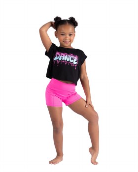 Danshuz Dance Crop Tee 26312C 4-6 BLK