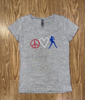 MAK Peace Love Dance Baby Doll Tee 3710C 902 XSM GREY