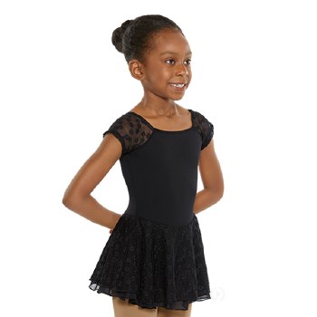 Eurotard Daisy Mesh skirted Leotard 61250C 2-4 BLK