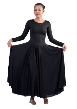 Pozewear Long Sleeve Dance Dress A503 XSM BLK