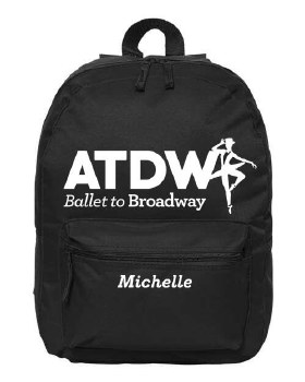 ATDW Screen Printed Backpack 7709-3 O/S BLK