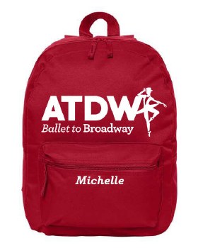 ATDW Screen Printed Backpack 7709-3 O/S RED