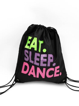 Capezio Eat Sleep Dance Drawstring Bag B292 O/S BLK
