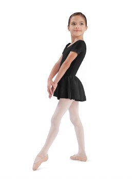 Bloch Short Sleeve Skirted Leotard CL5342 2-4 BLK