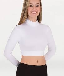 Body Wrappers ProWear Long Sleeve Turtleneck Crop BWP206 XSM WHT