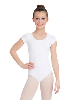 Capezio Short Sleeve Leotard CC400C 8-10 WHT