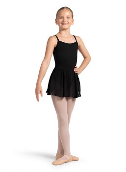 Bloch Embroidered Skirted Cami Leotard CL4217 4-6 BLK
