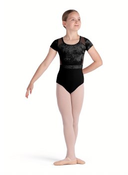 Bloch Scoop Neck Cap Sleeve Leotard CL5282 8-10 BLK