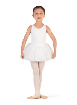 Bloch Weave Tank Tutu Leotard CL9235 4-6 WHT