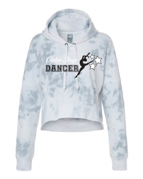 Tie Dye Crop Hooded Sweatshirt 8853A-3 SM GREY