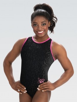 Gk Elite Simone Biles Collection Velvet Leopard Leotard E4046A LG MULTI