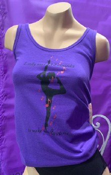 M Power Dance Love Me Racer Tank 804A MED PUR