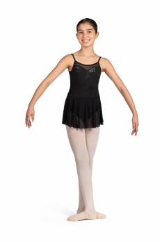Mirella Scoop Neck Skirted Leotard M1247C 2-4 BLK