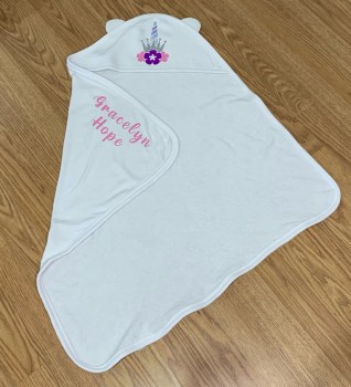 MAK Personalized Unicorn Hooded Towel 1013 O/S WHT