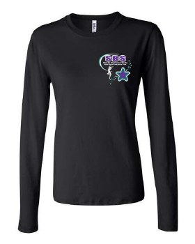 Women's Cut Long Sleeve T-Shirt 6500A SM BLK