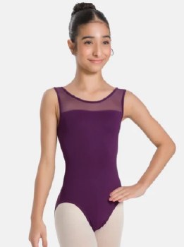 So Danca High Neck Leotard with Keyhole Back SL128 6-7 DKPUR