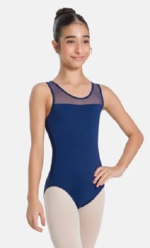 So Danca High Neck Leotard with Keyhole Back SL128 6-7 NAVY