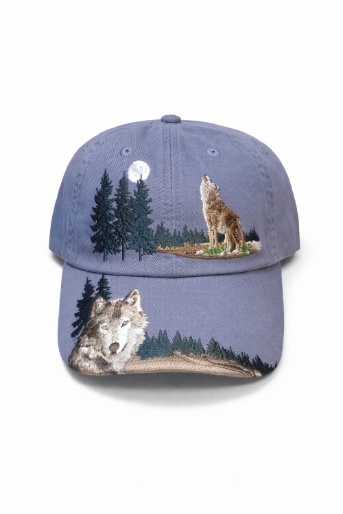 Cap - Wolf Scene - Blue
