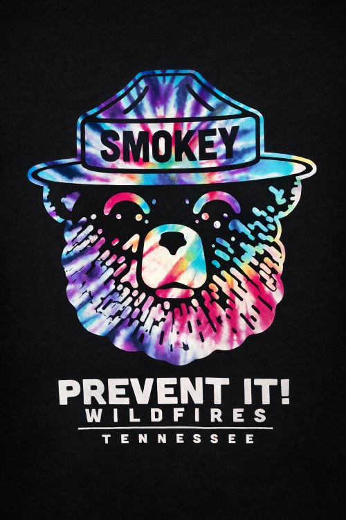 Smokey Bear Tye Dye- Black- L