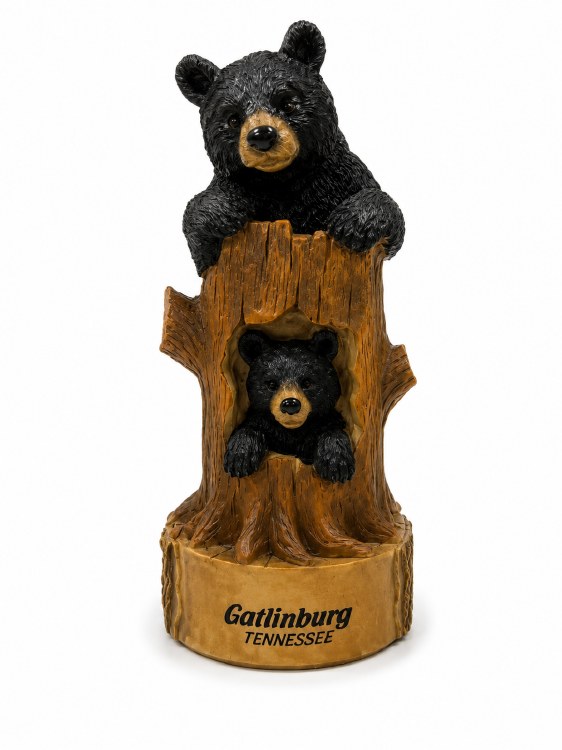Bears in Tree Trunk