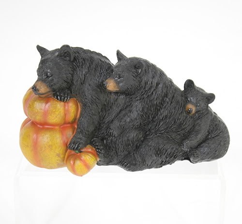 Bear Family with Pumpkins