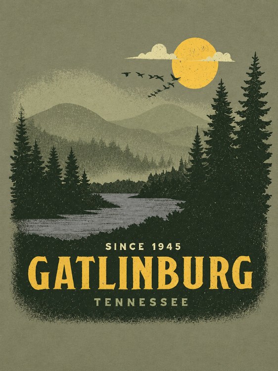 Vintage Poster Outdoors - Laurel Green