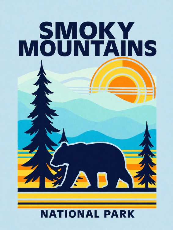 Checkered Mountain Scene - Purist Blue