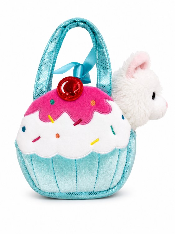 Carrier with White Cat Plush