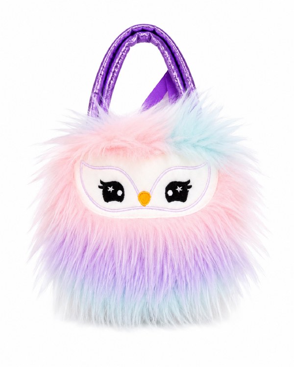 Carrier with Plush Lilac Owl