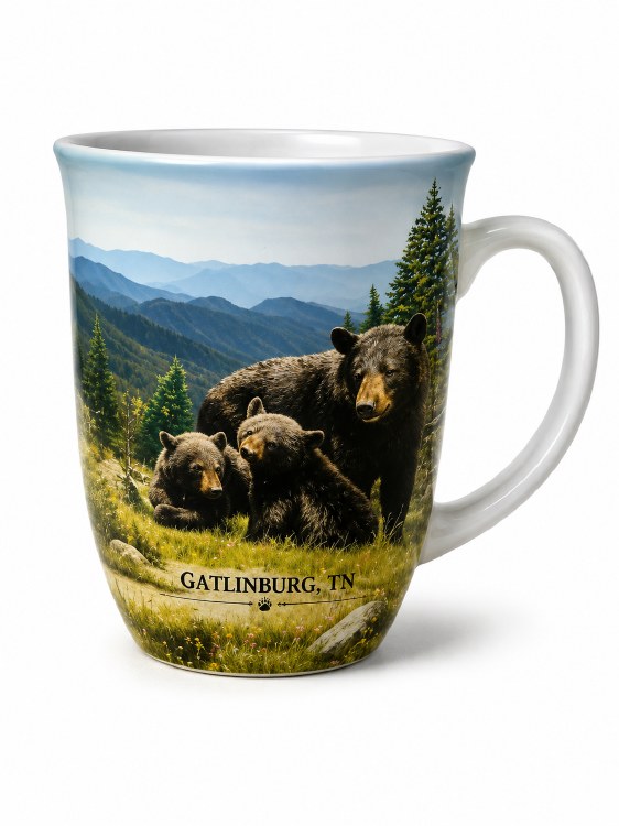 Bear Family in Mountains Mug